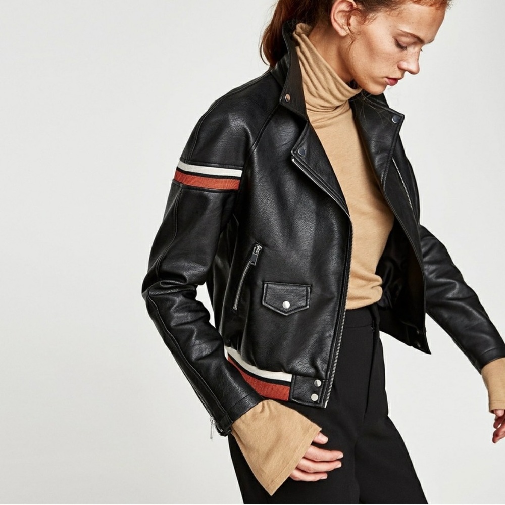 Zara Leather Biker Jacket - Picture 6 of 6